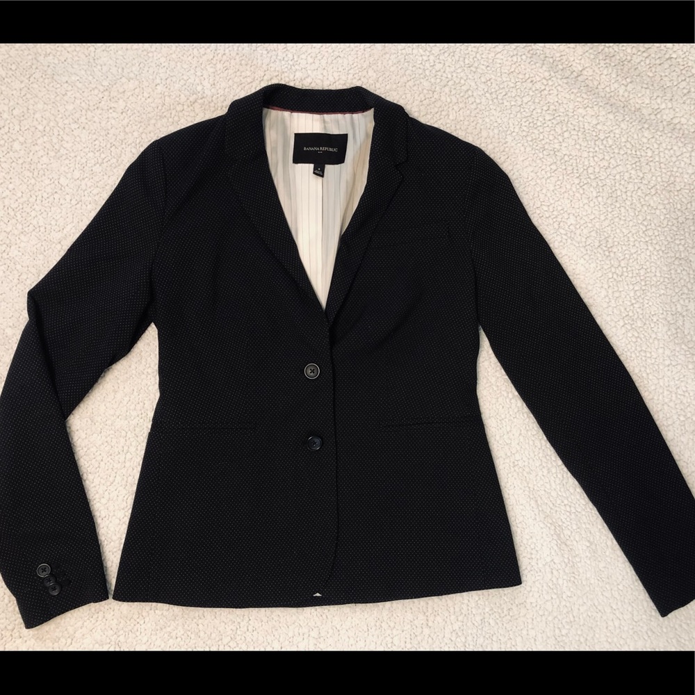 Women’s Banana Republic Black Blazer with White Polka Dots